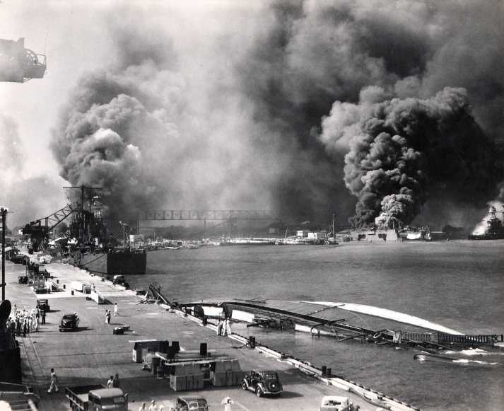 Photo of Pearl Harbor on December 7, 1941