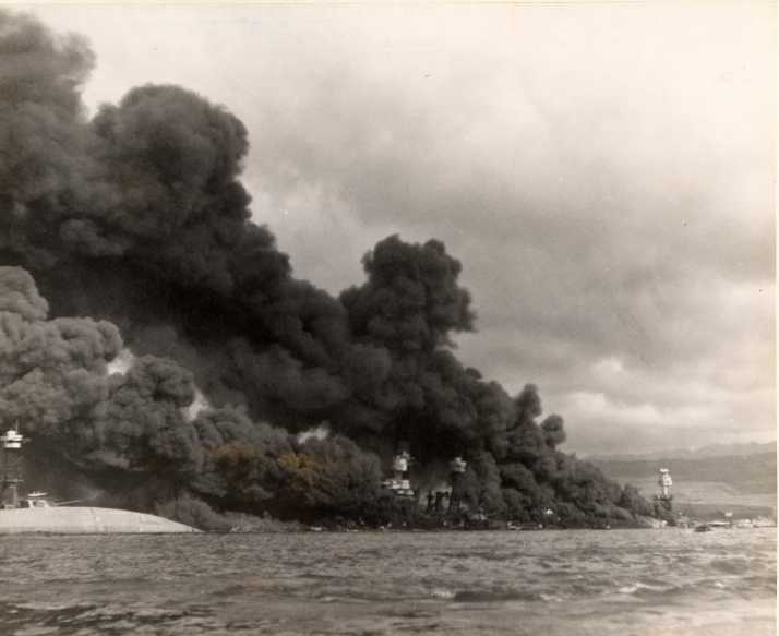 Photo of Pearl Harbor on December 7, 1941