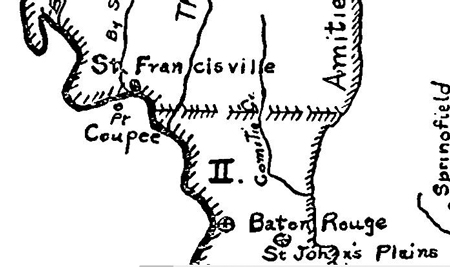 Map Location Pointe Coupee, St Francisville, and Baton Rouge