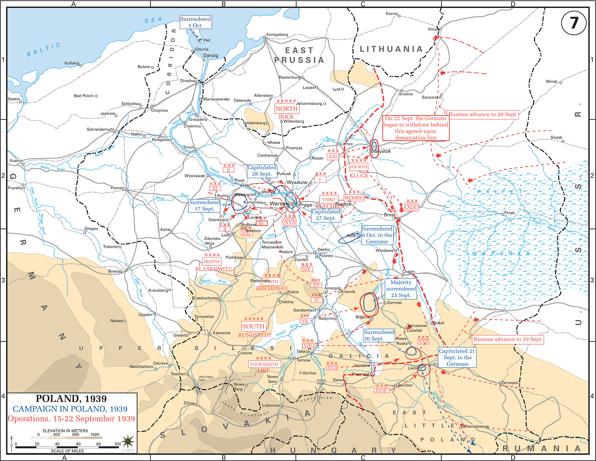 History Map of WWII: Poland 1939 Operations September 15-22, 1939