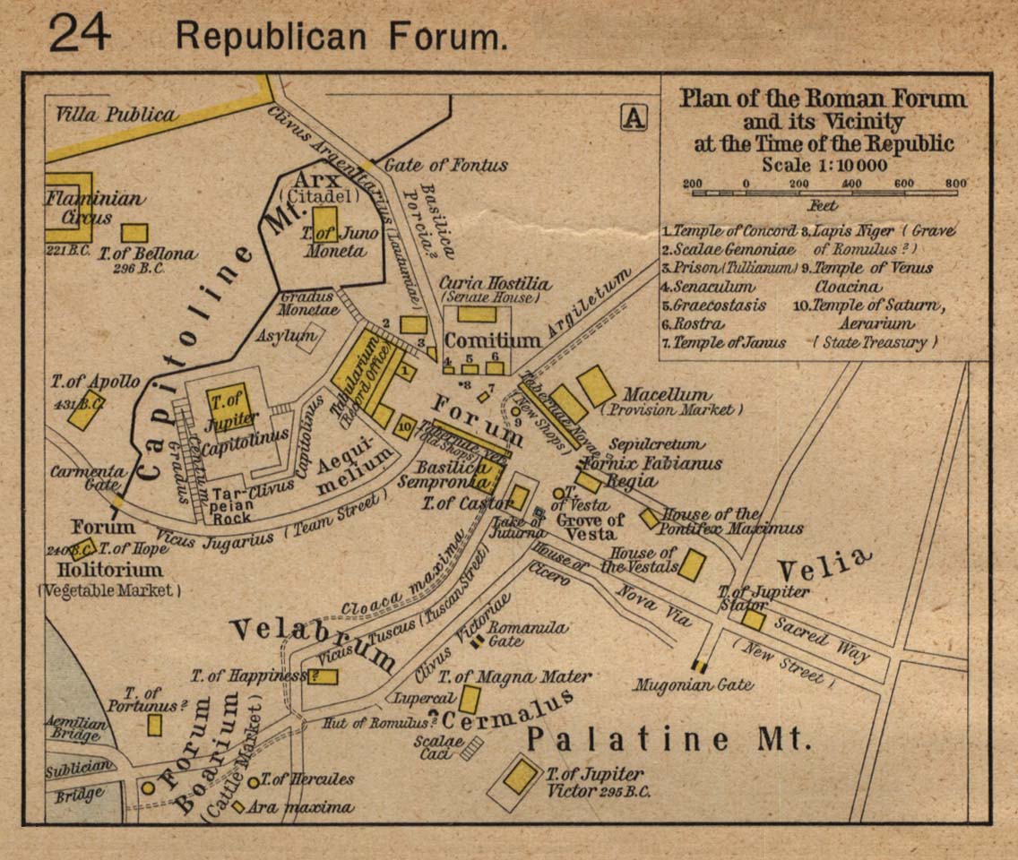 Maps of the Republican and the Imperial Forum Romanum.