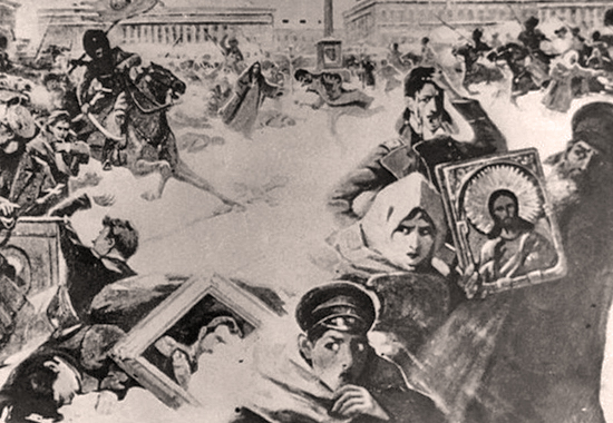 Russian Revolution 1905 - Bloody Sunday in Saint Petersburg, 