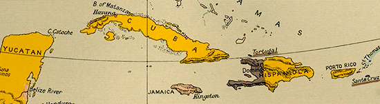 Map of Saint Domingue, Santo Domingo, today's Haiti and Dominican Republic