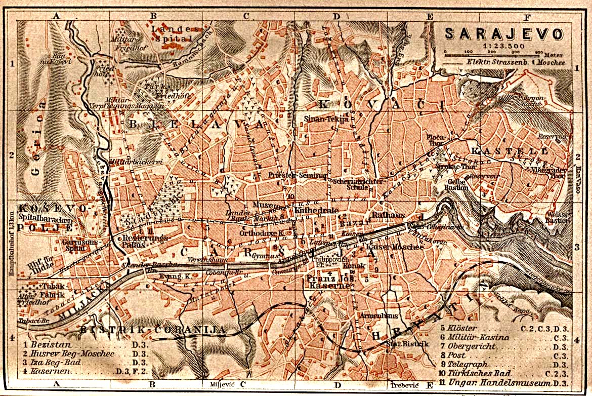 Map of Sarajevo 1905