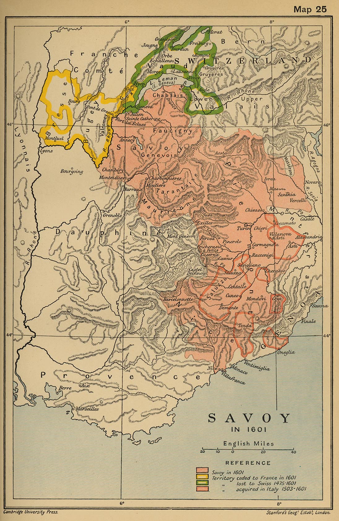 Map of Savoy 1601