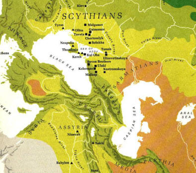 The Scythians - Map - 4th century BC