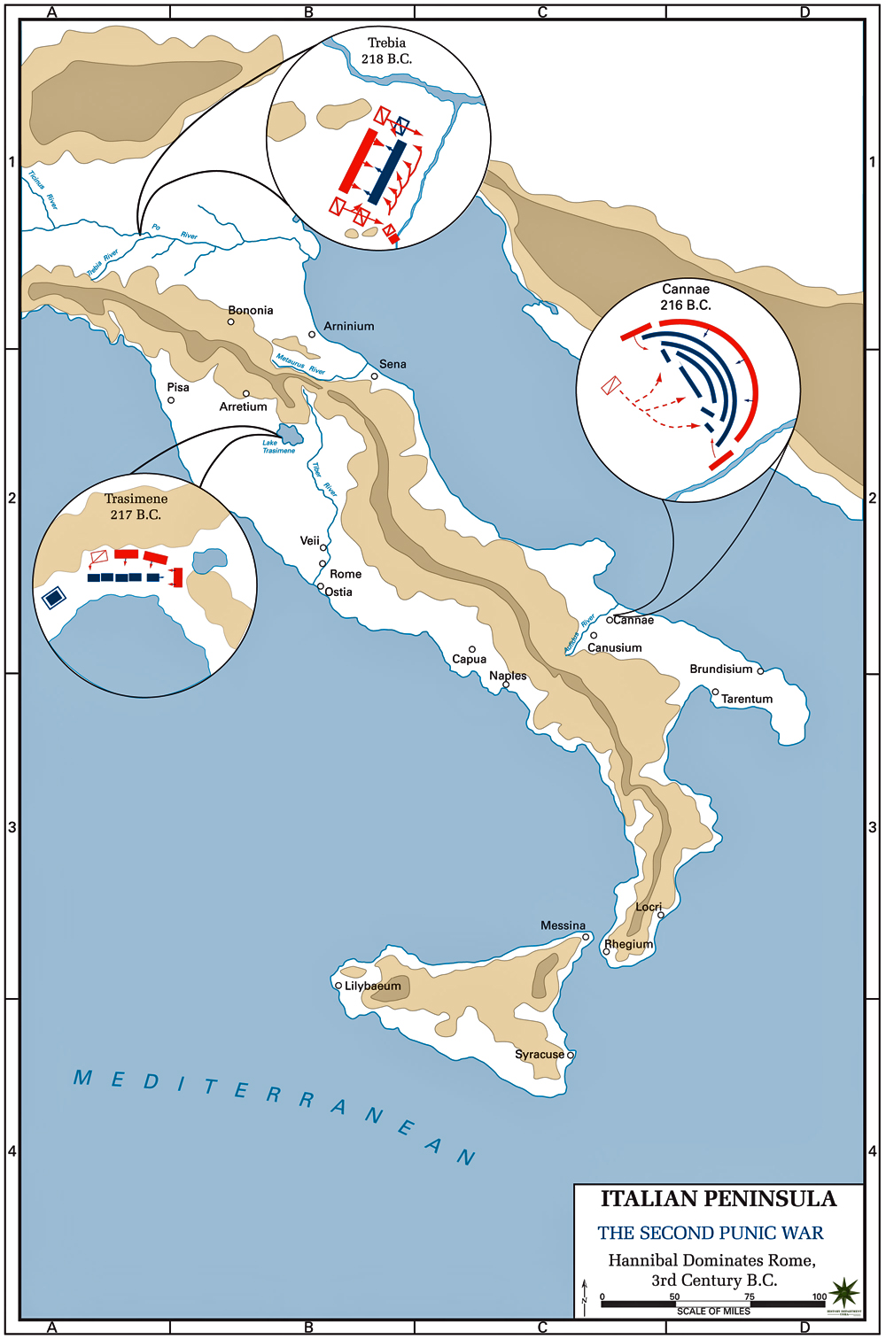 Second Punic War - Map - 218-201 BC