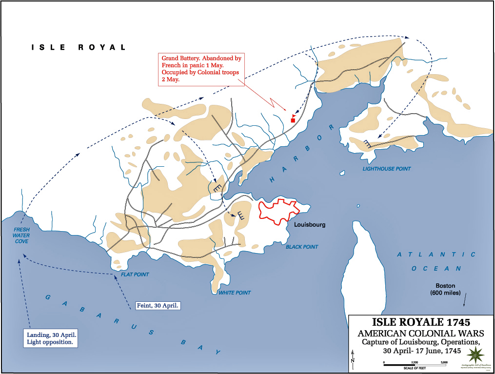 Map of the Siege of Louisbourg 1745