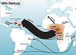 1700-1800 World Map Slave Trade