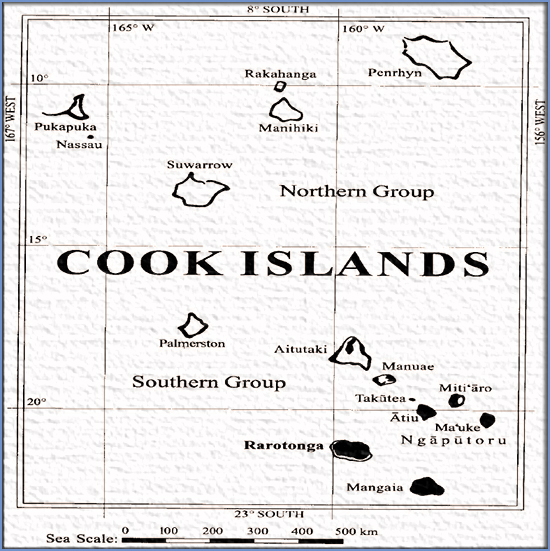 Map Location Suwarrow Atoll, Cook Islands