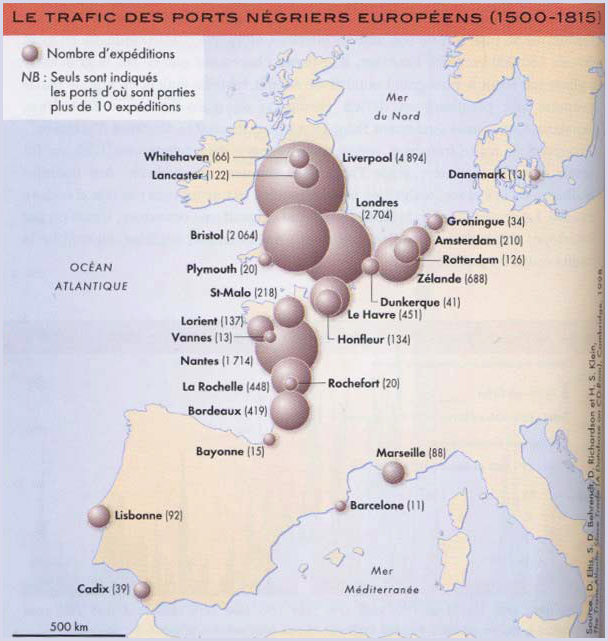 The Traffic of European Slave Ports 1500-1815