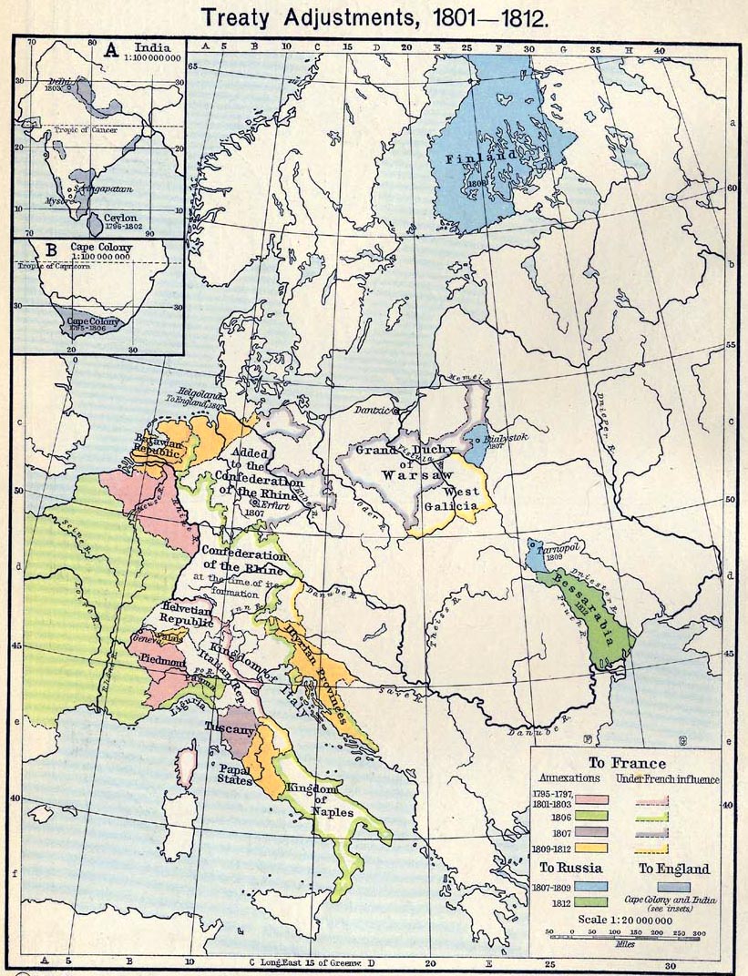 History map of Treaties 1801-1812