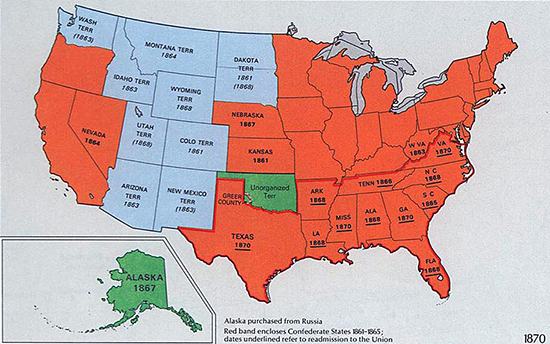 Territorial Expansion of the United States: Situation in 1870: Alaska