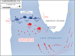 Map of the Battle of Valcour Island - October 11, 1776