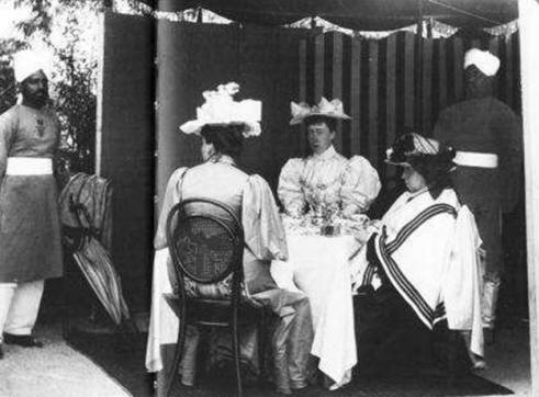 QUEEN  VICTORIA IN THE HOTEL'S GARDEN, NICE, 1898