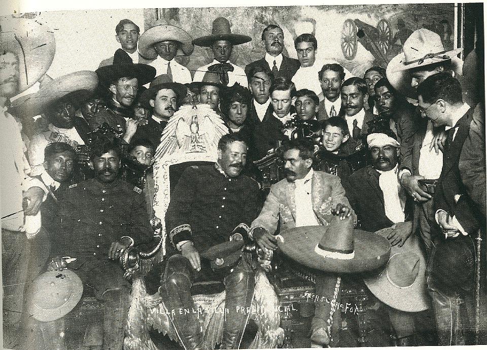 Pancho Villa, Emiliano Zapata and others at the National Palace in Mexico City - December 6, 1914.