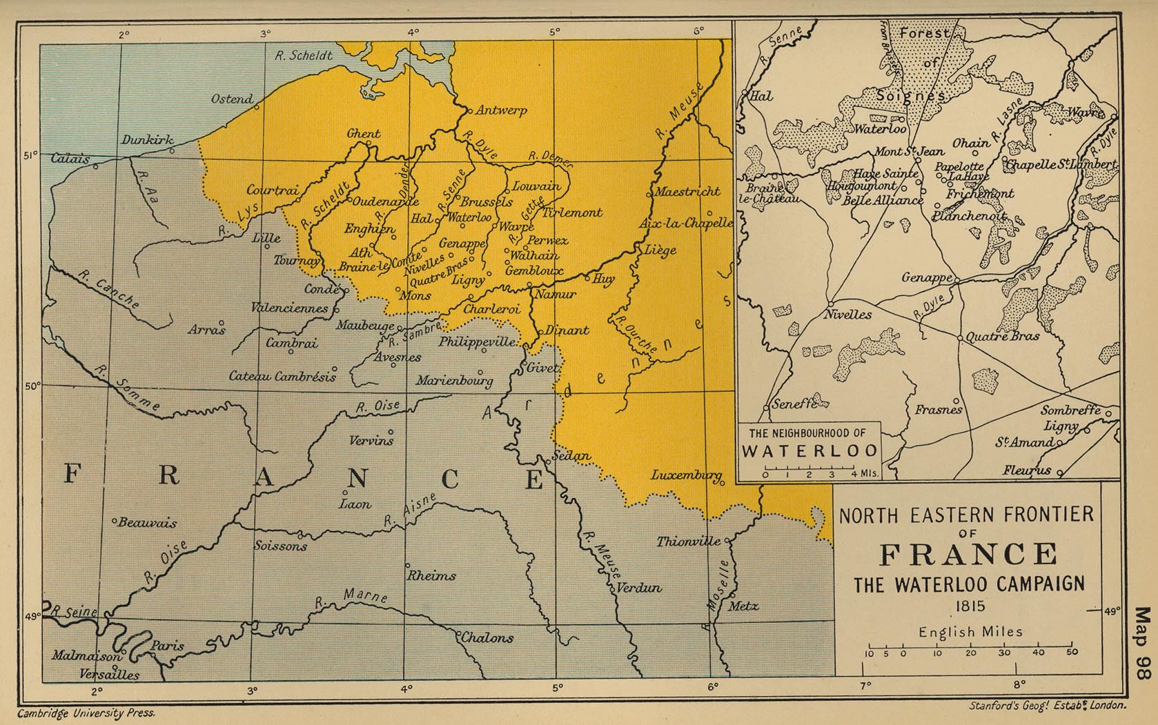 Map of the Waterloo Campaign 1815