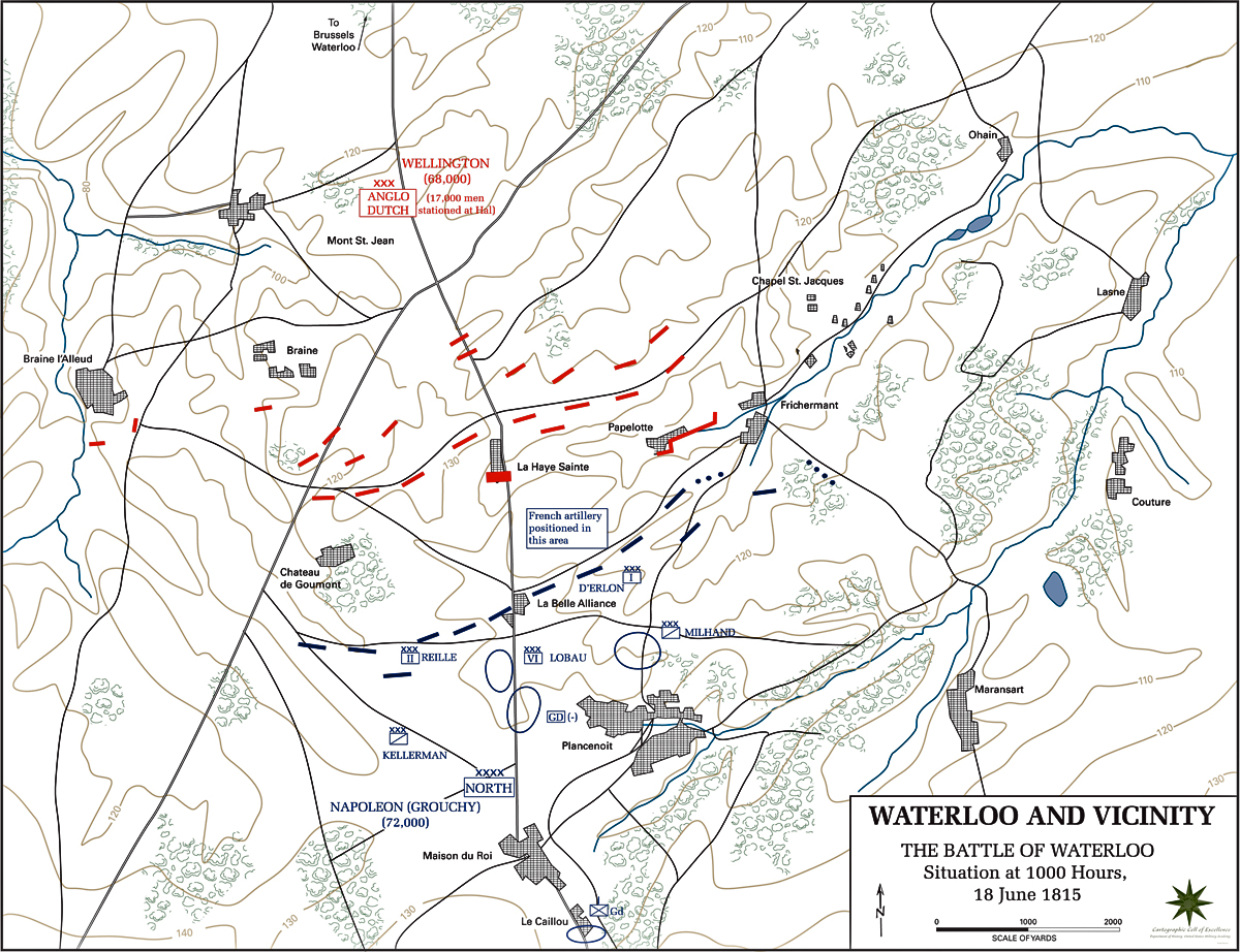 Map of the Battle of Waterloo - June 18, 1815 (USMA)