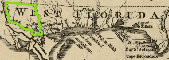 Border Line of the Republic of West Florida 1810