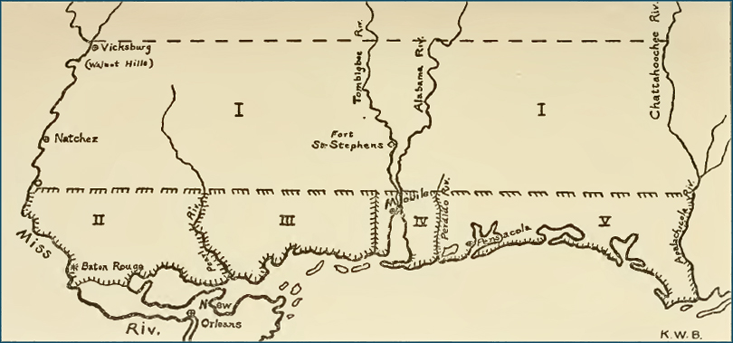 Map Illustrating the Acquisition of West Florida 1767-1819