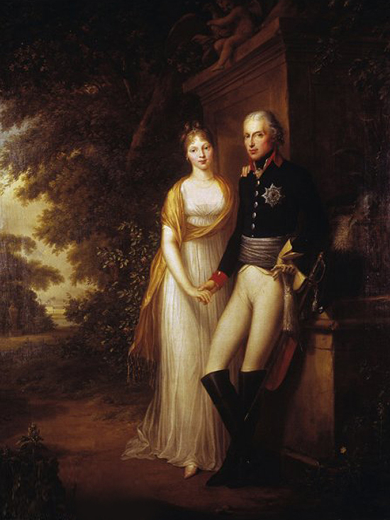 Frederick William III and his wife, Queen Louise, in the Park at Charlottenburg Castle