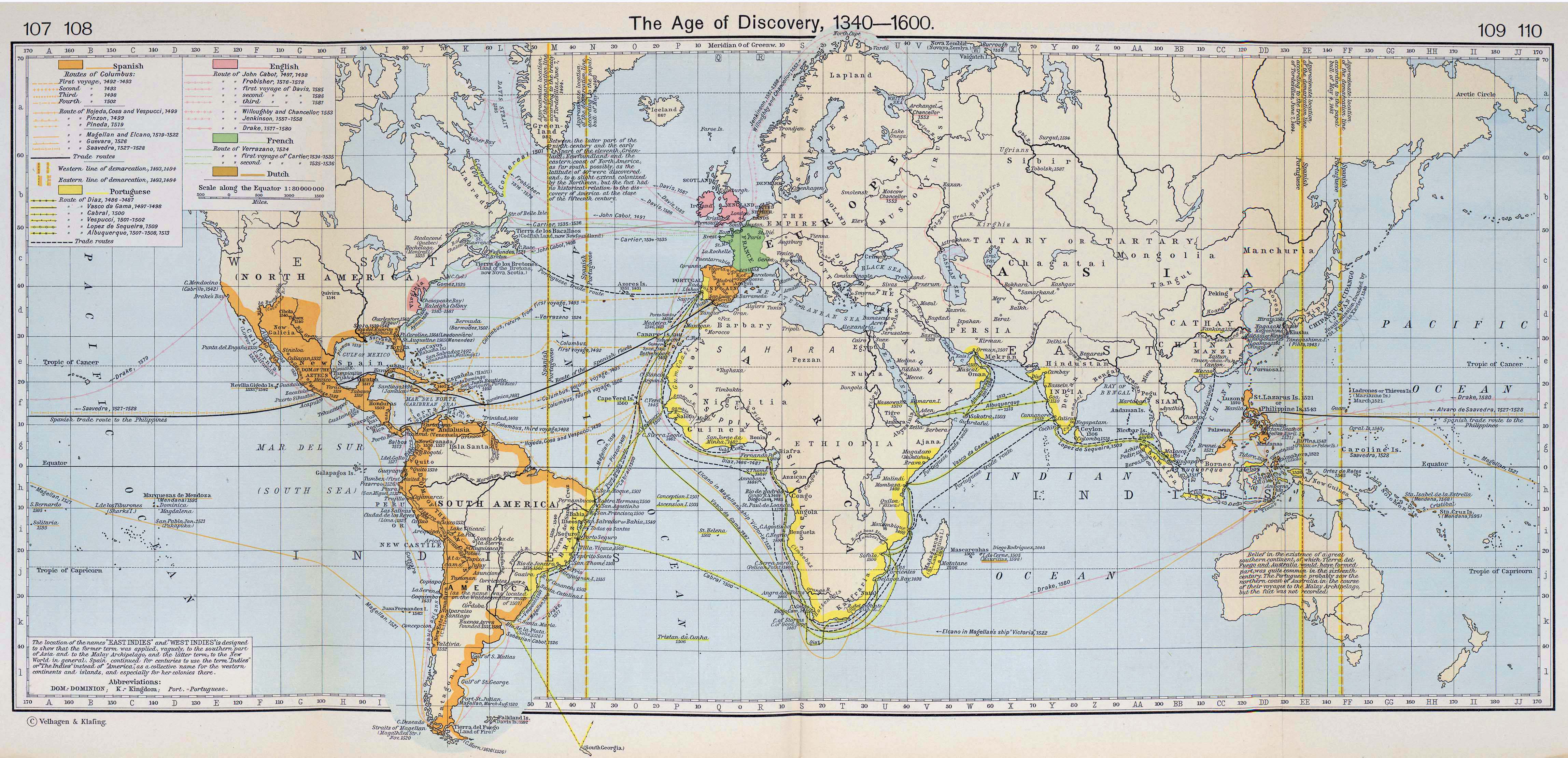 World Map 1340-1600 The Age of Discovery
