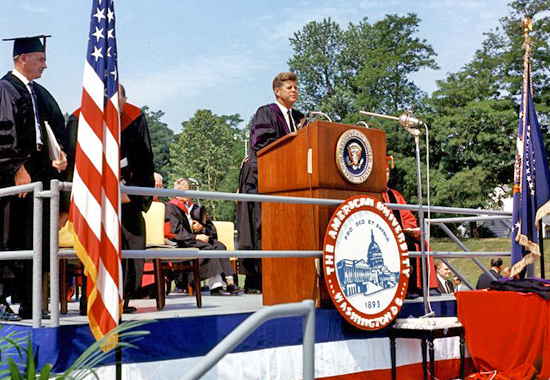 JFK'S COMMENCEMENT ADDRESS AT AMERICAN UNIVERSITY 1963