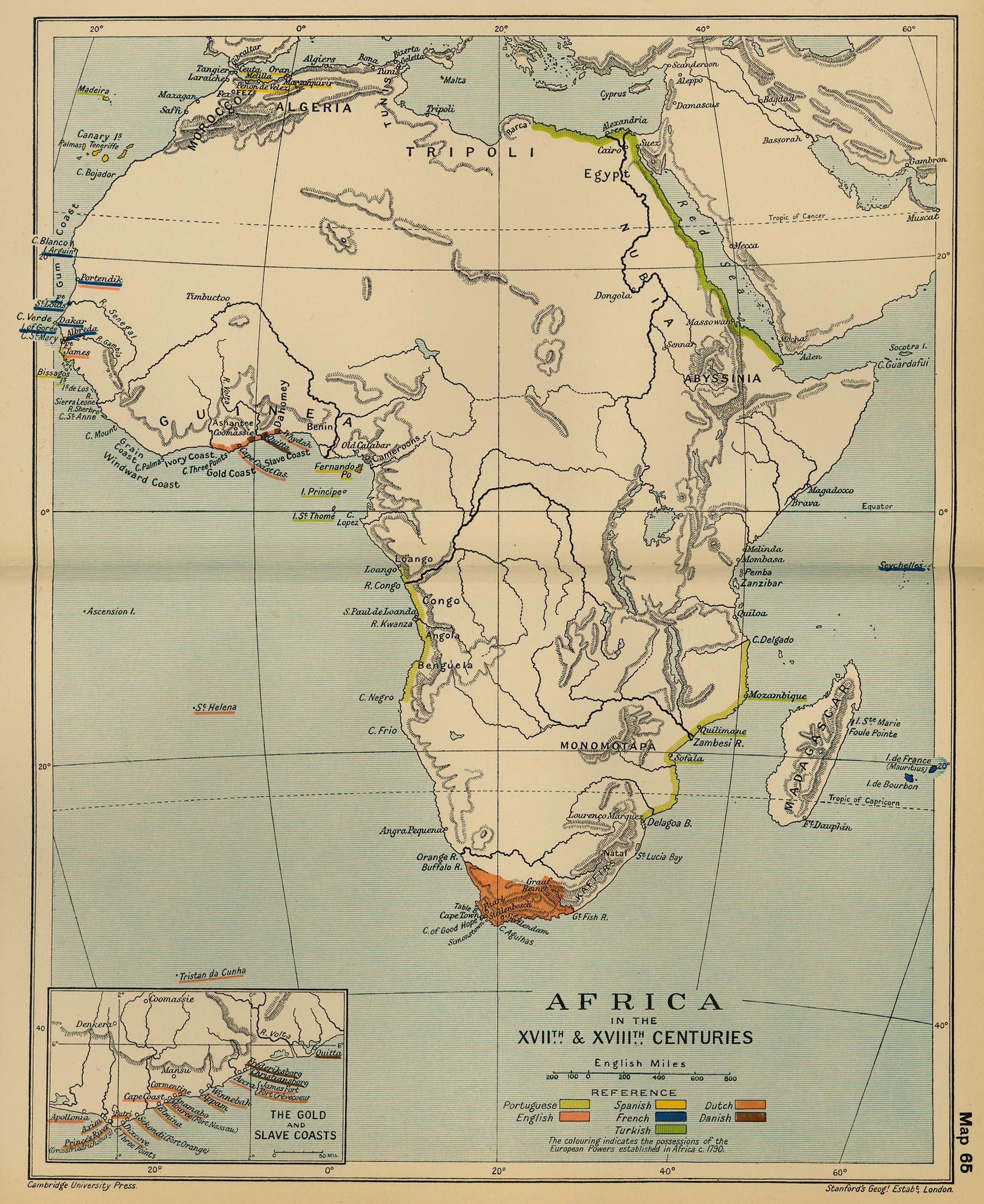 Map of Africa in the 17th and 18th Centuries