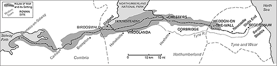Map of Hadrian's Wall