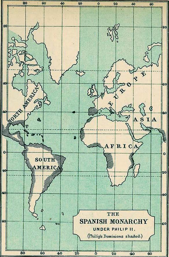 Map of the Spanish Empire 1556 - 1598